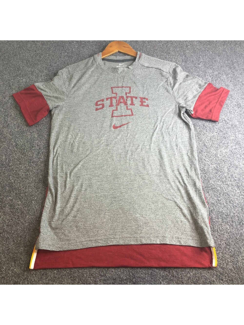 Nike Iowa State Cyclone Jersey Shirt Mens Medium Gray Short Sleeve Football